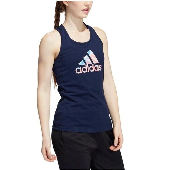 Adidas Womens Americana Graphic Tank Top Navy sleeveless shirt small - Picture 2 of 10